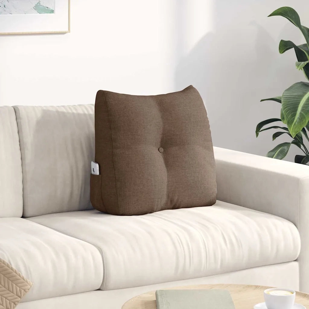Cuscino per Schiena Marrone 45 x 24 x 50 cm Tessuto 42014358