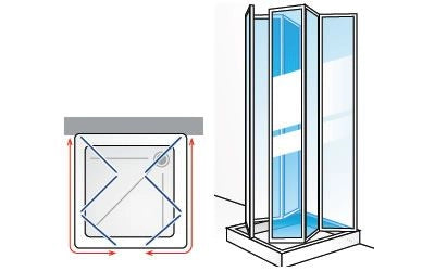 Box Doccia 3 lati a Scomparsa in Acrilico e Telaio in Alluminio Bianco - Misura: 70 x 70 x 70 x h185