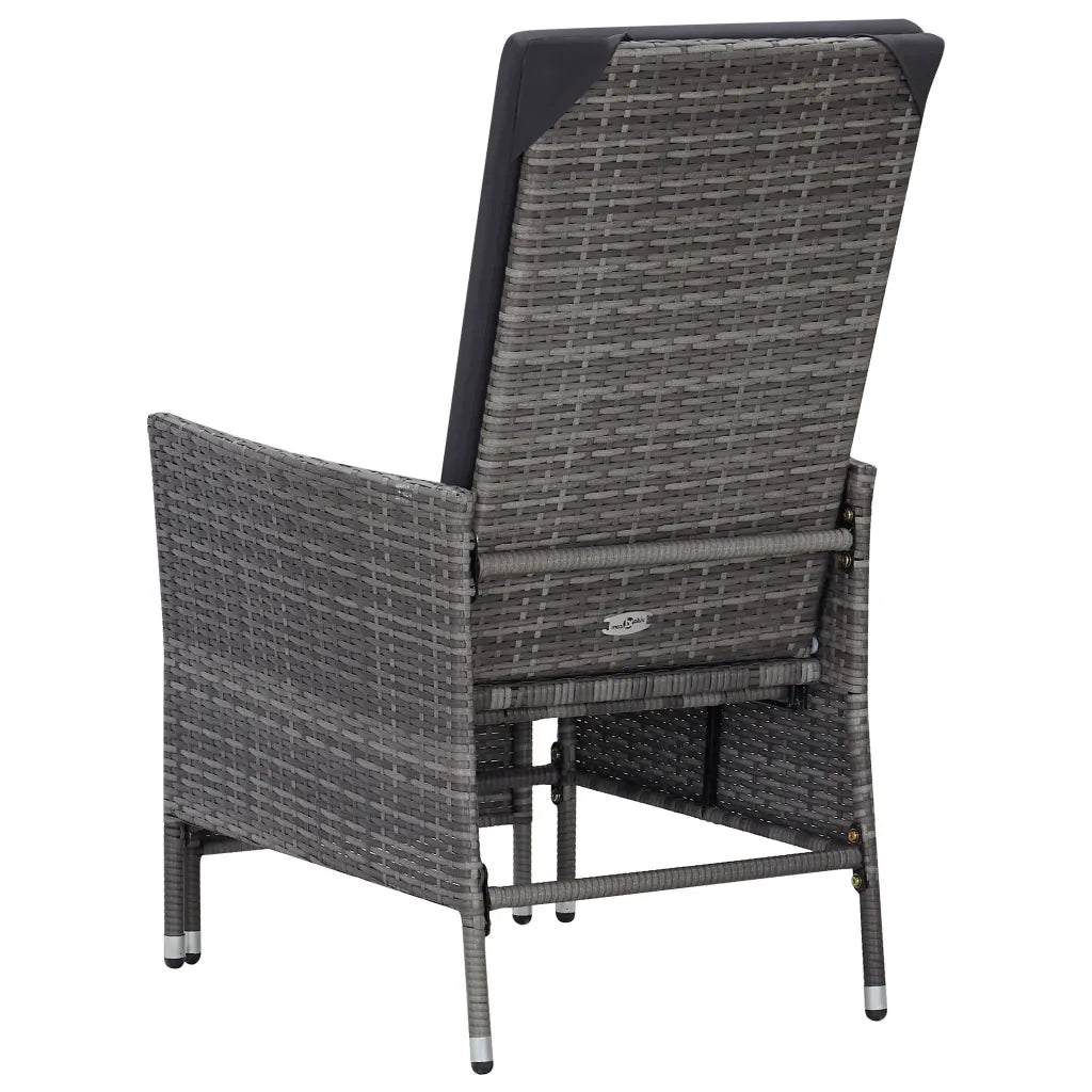 Set Divani da Giardino 3 pz con Cuscini in Polyrattan Grigio 3059373