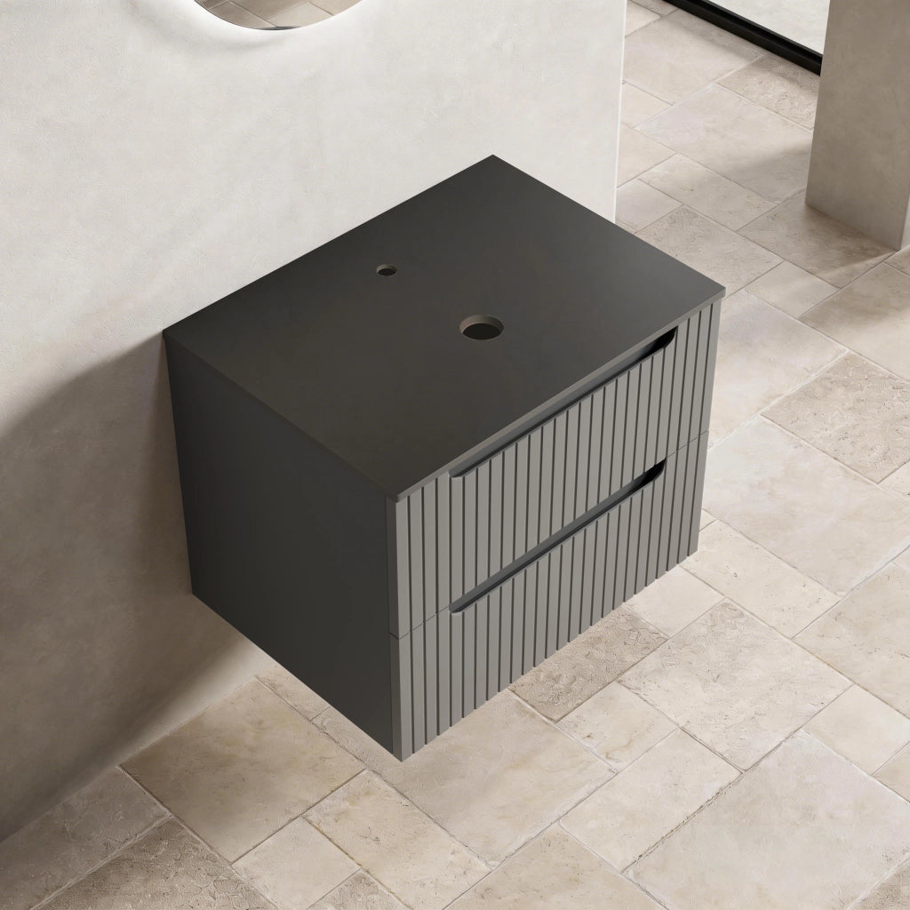Mobile sottolavabo largo 60 cm, senza lavabo, grigio scuro