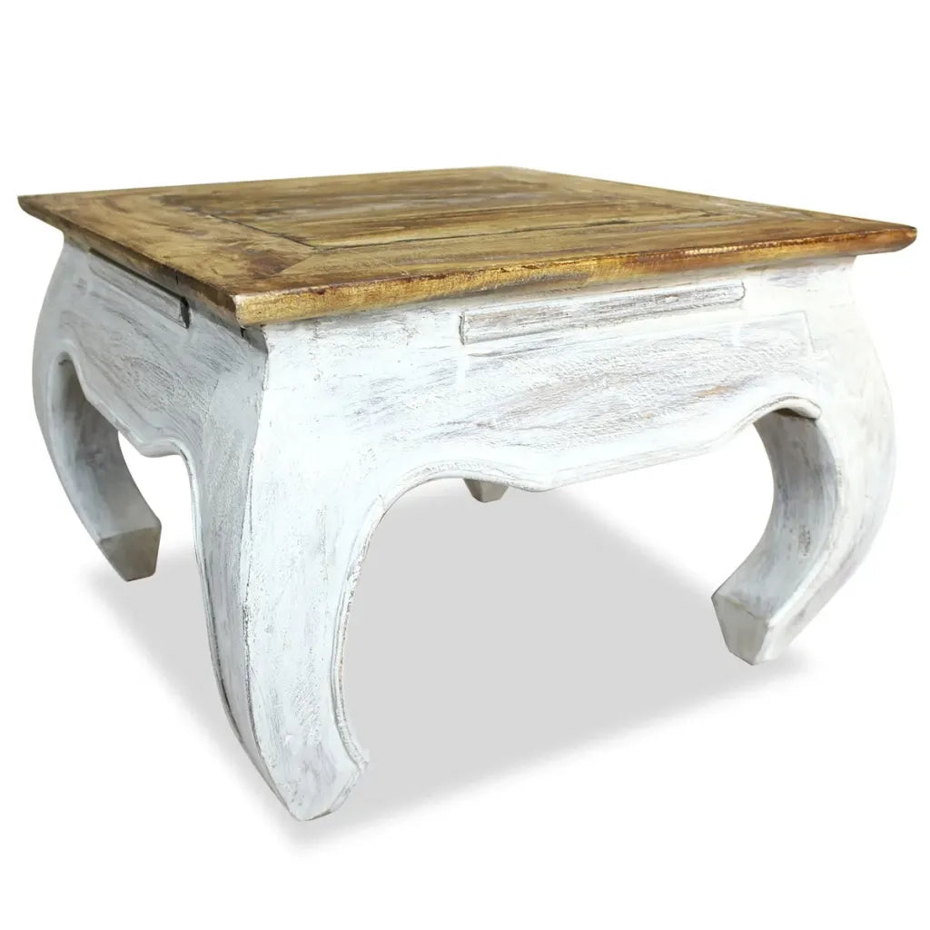 Tavolino Laterale in Legno Massello di Recupero 50x50x35 cm cod mxl 62237