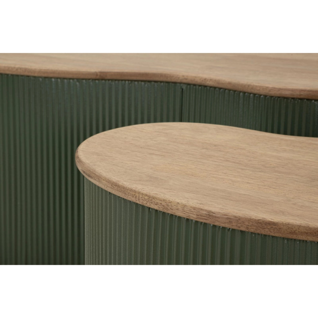 Set di Tavolini VKH1119, Verde, Legno, 87x53x32 cm