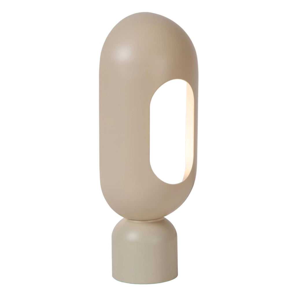 Lampada da tavolo retrò ovale BARRIS taupe E27 Lucide