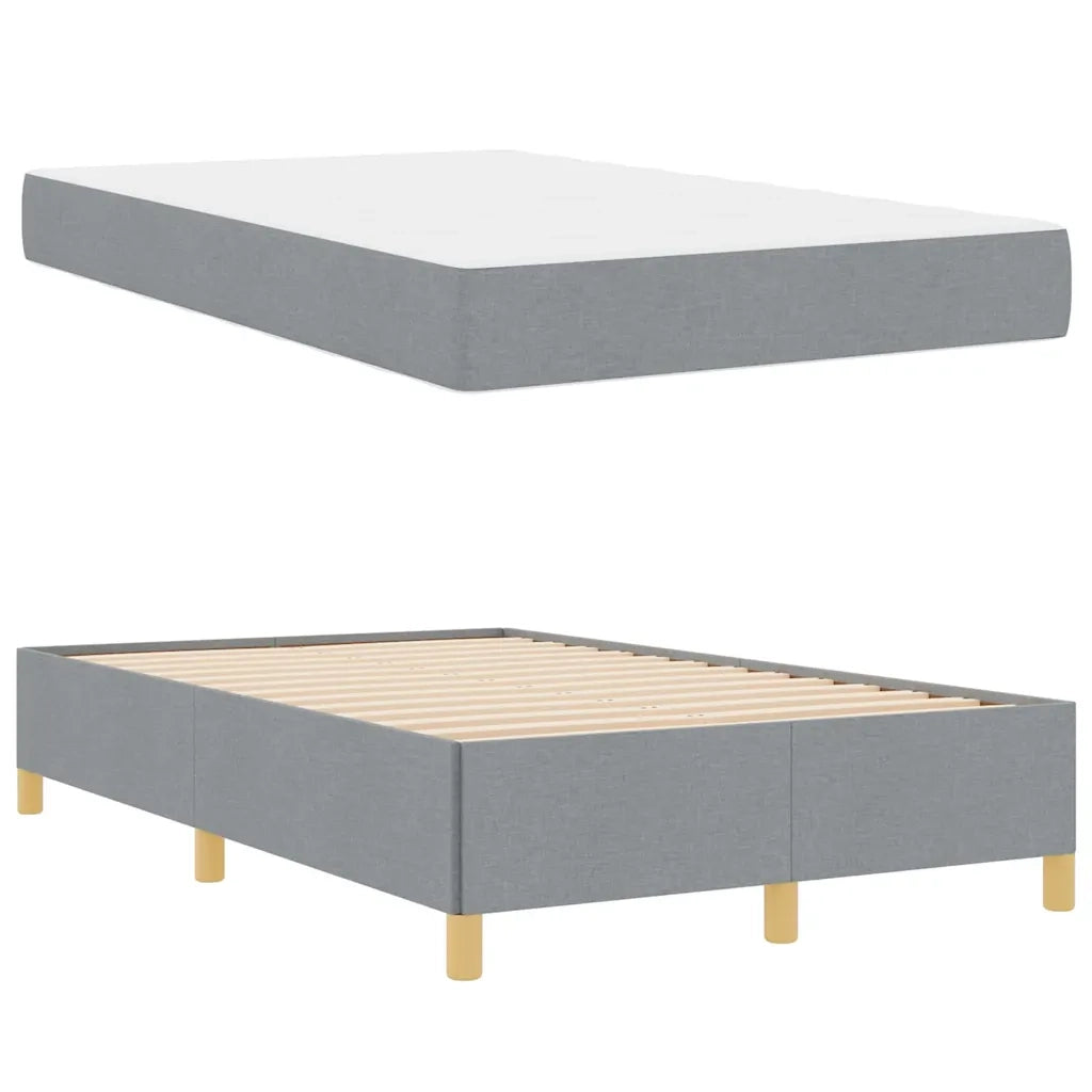 vidaXL Letto a molle Grigio chiaro e Bianco 120 x 190 cm Tessuto