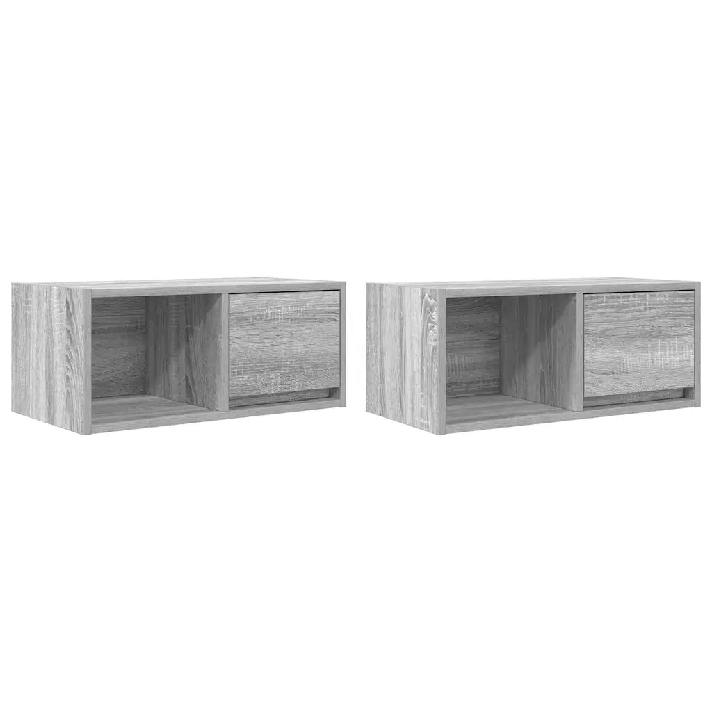 Mobili TV 2pz Grigio Sonoma 60x31x25,5 cm Legno Multistrato 861447