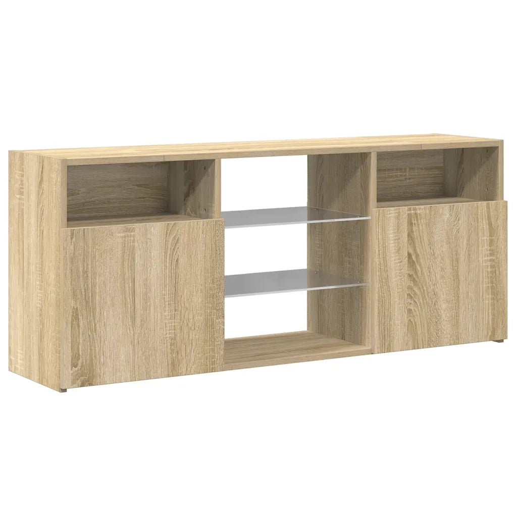 Mobile Porta TV con Luci LED-Credenza TV Rovere Sonoma 120x30x50 cm