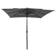 Ombrellone a 3 Livelli con Palo in Alluminio Antracite 2,5x2,5m 313838