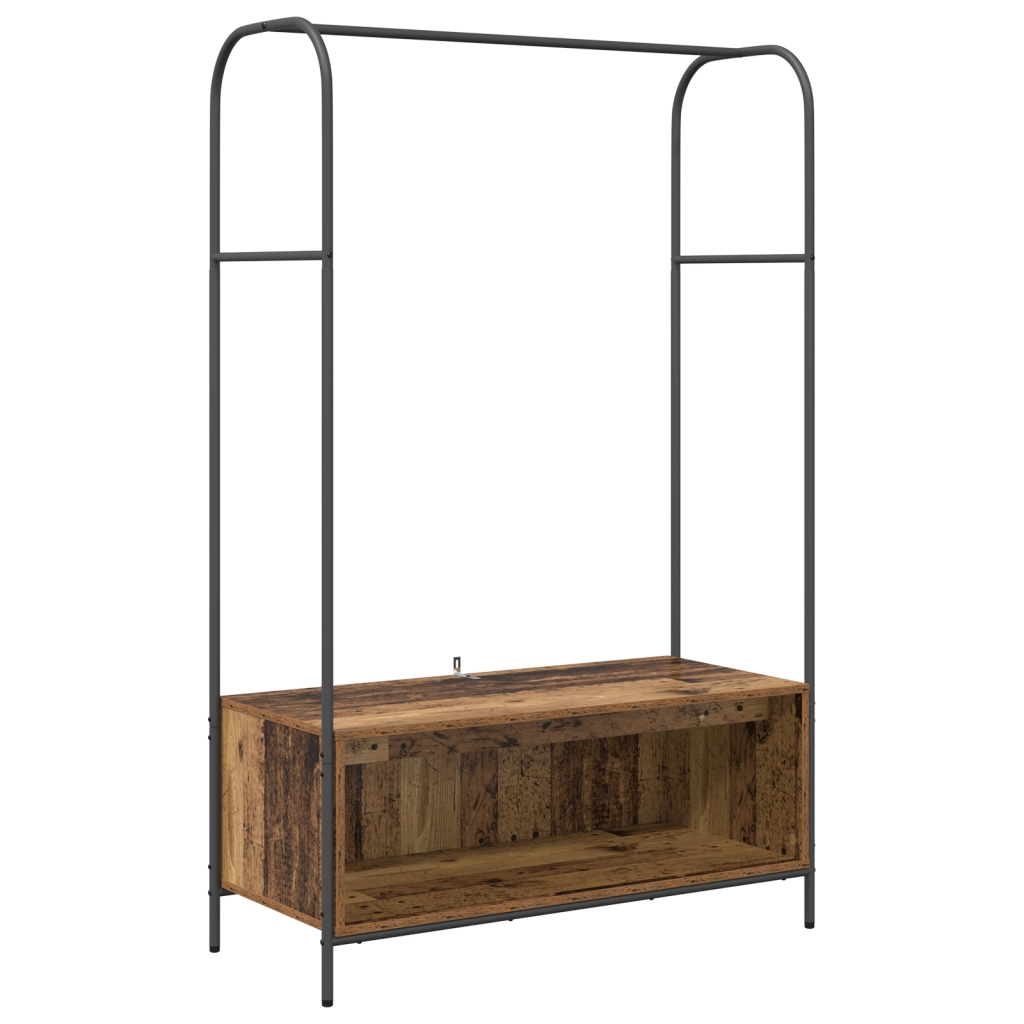 Appendiabiti con ripiani Legno vecchio 100x44x160 cm