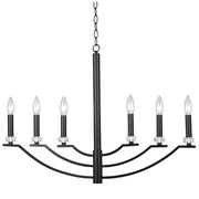 Lampadario HIMS industriale nero 6 luci E14 metallo Polux