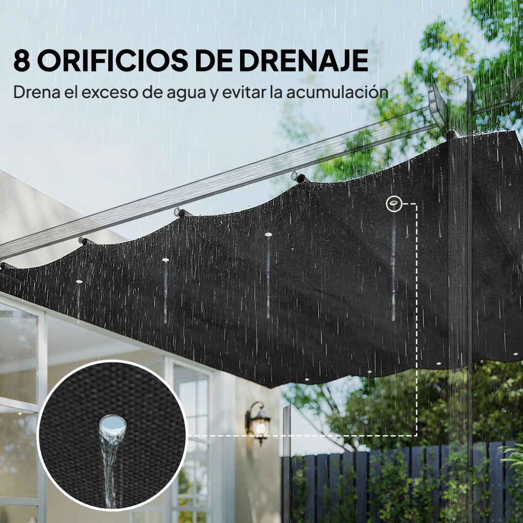 Tenda Retrattile 3x2.5 m per Gazebo 2.85x2 m ¨C zephmum ¨C Grigio Scuro