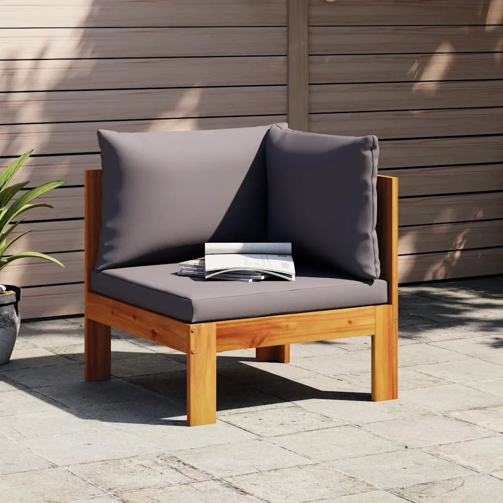 Divano Angolare Giardino con Cuscini-Sofa da Giardino-Divanetto da esterno Legno Massello di Acacia 581946