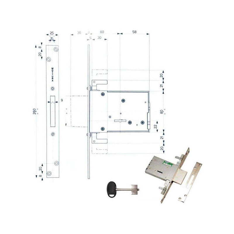 Serratura Infilare Ferro 40705 Mottura