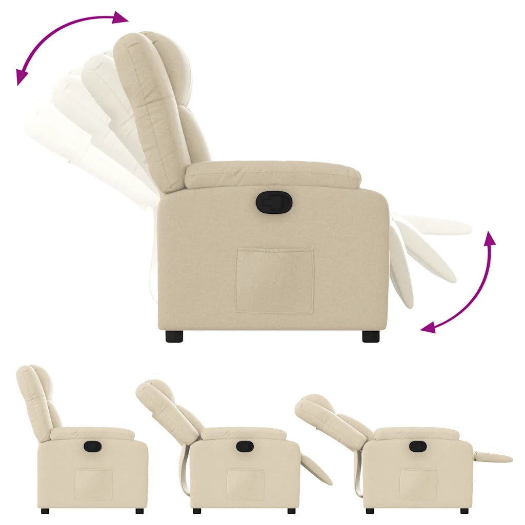 Poltrona Reclinabile in Tessuto Crema 373545