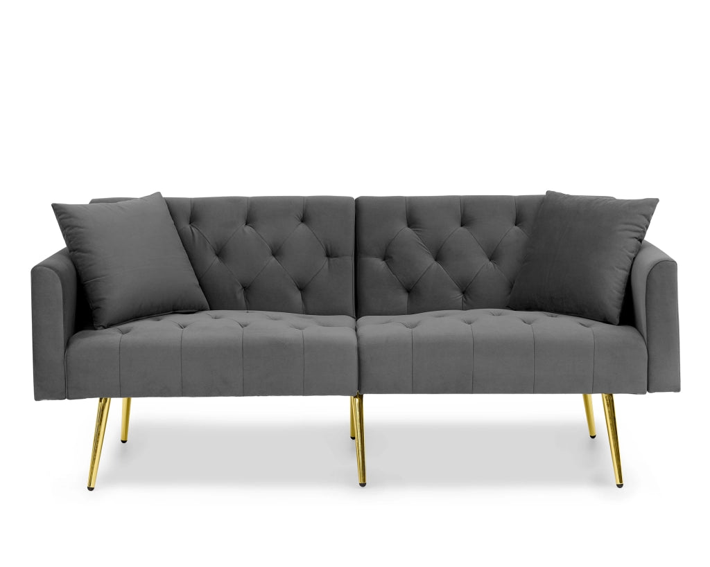 Divano a 2 posti in velluto con schienale reclinabile a 3 posizioni; grigio