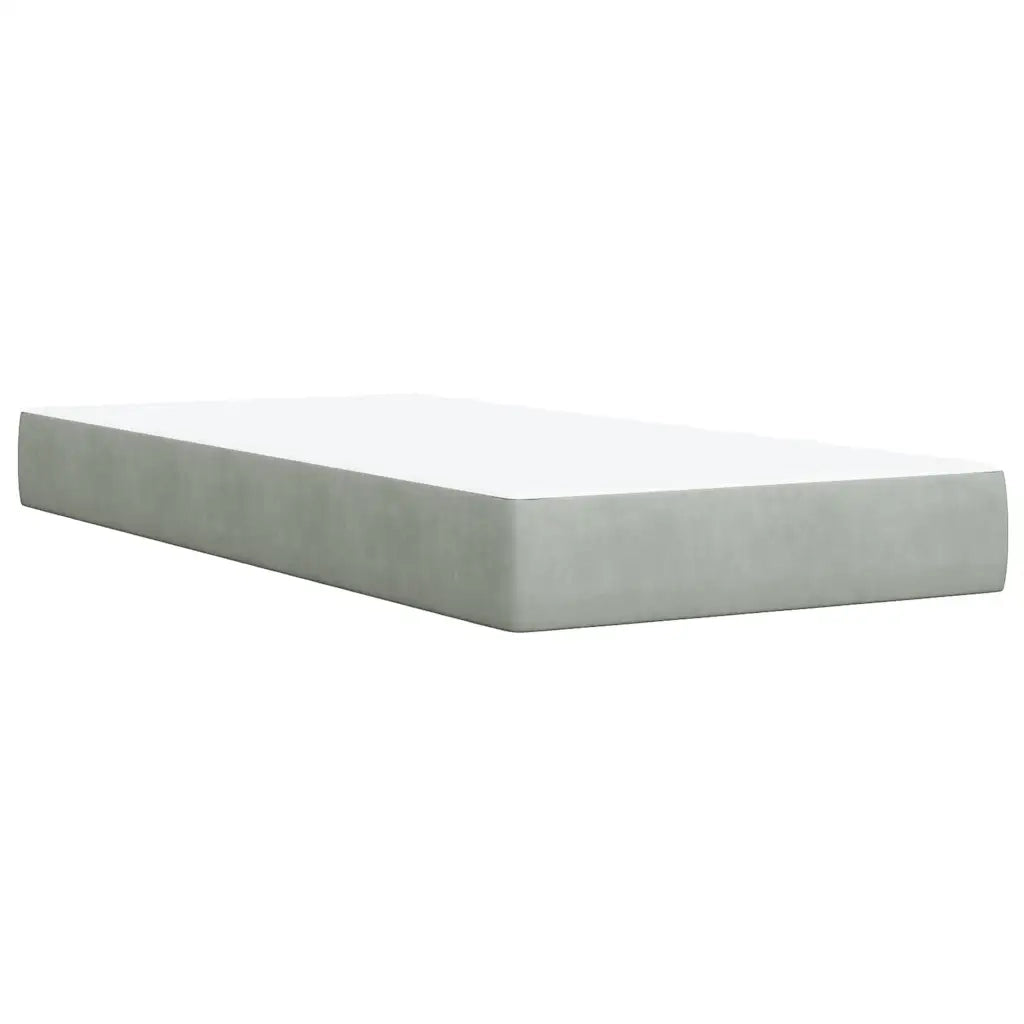 Giroletto a Molle con Materasso Grigio Chiaro 80x200 cm Velluto