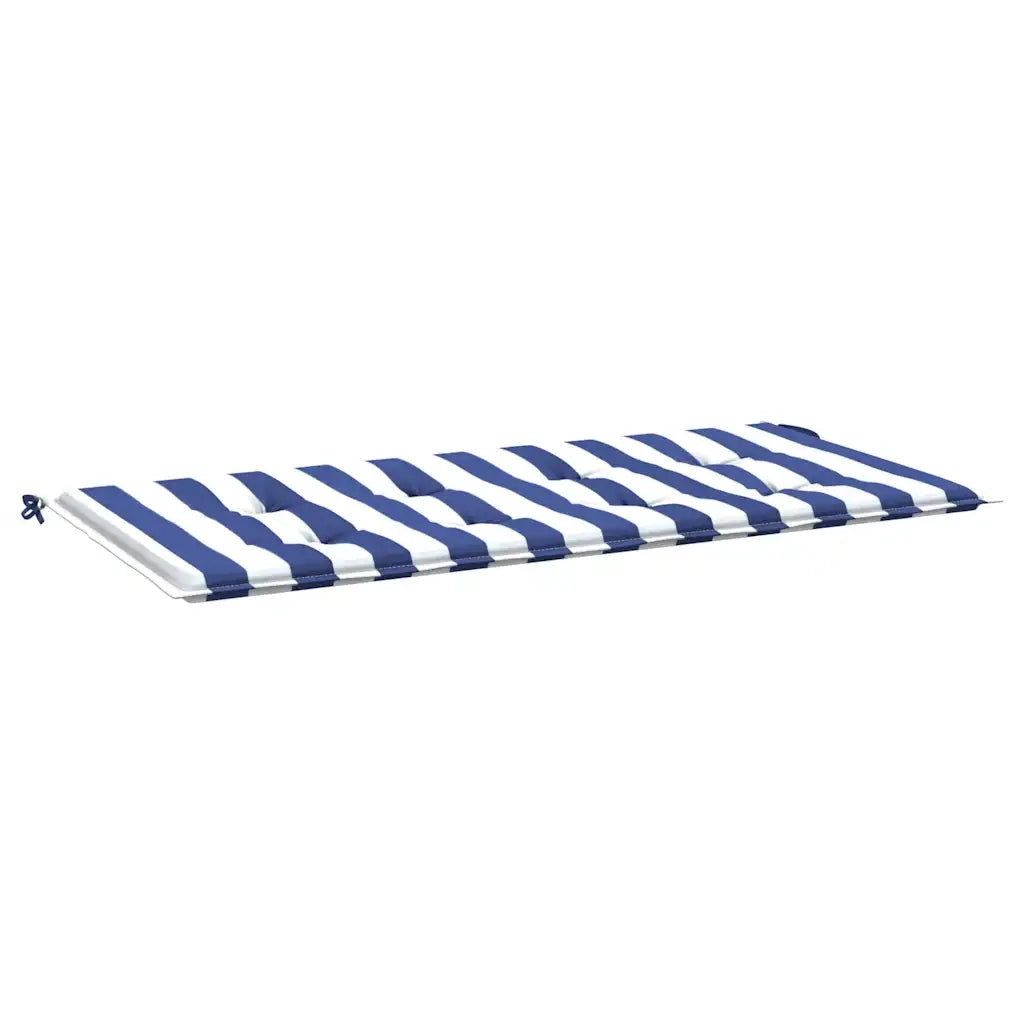 Cuscino Panca Giardino Bianco e Blu 120x50x3 cm Tessuto Oxfordcod mxl 101710