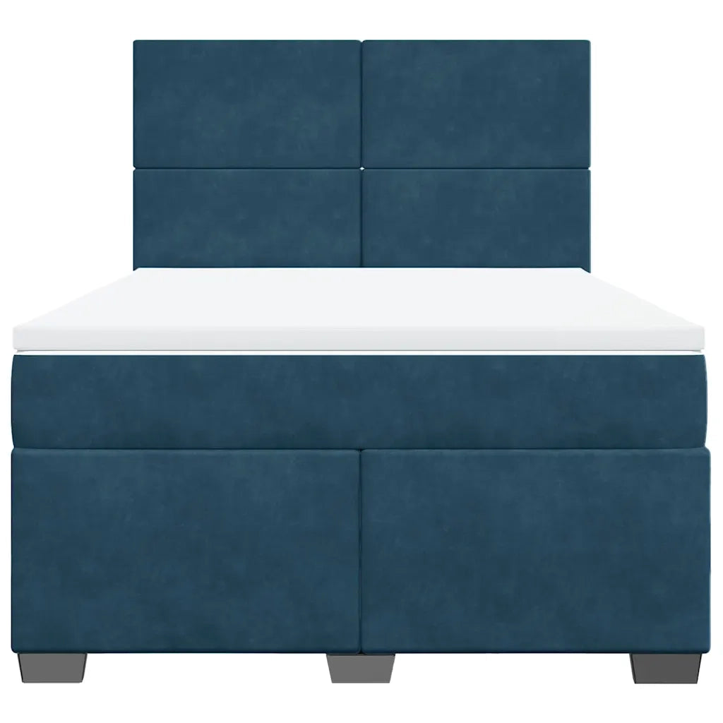 Giroletto a Molle con Materasso Blu 140x190 cm in Velluto 3290904
