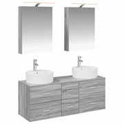 Set di mobili per il bagno 5 pcs Sonoma grigio 3406916