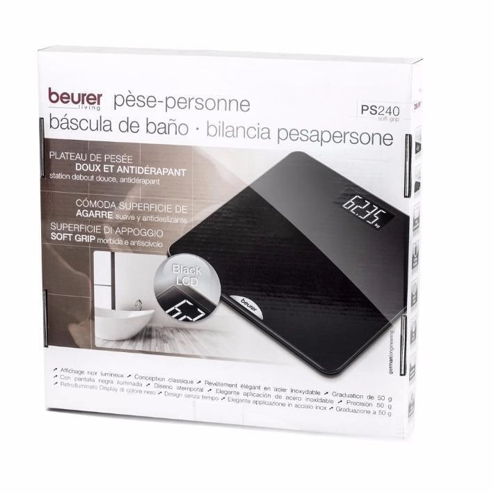 Beurer PS 240 Quadrato Nero Bilancia pesapersone elettronica