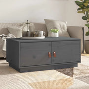 Tavolino da Salotto-Tavolino da soggiorno Grigio 80x50x35cm in Legno Massello di Pino