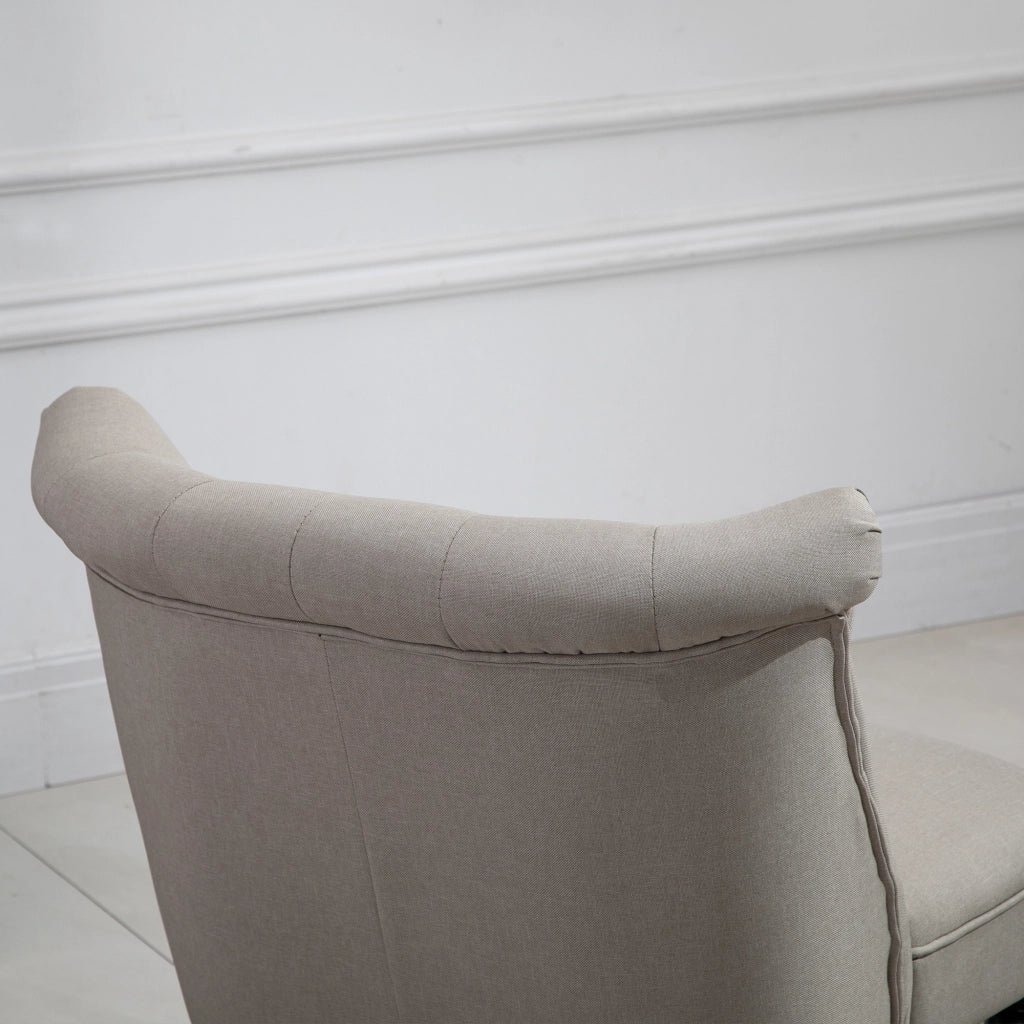 POLTRONA Vintage 67x67x78 cm in lino Beige