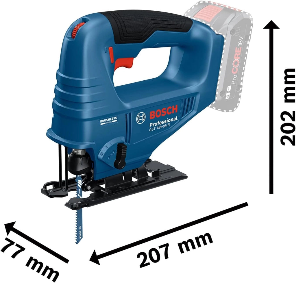 Bosch Professional 18V System Seghetto alternativo a batteria GST 18V-95 B (incl. valigetta, senza batteria/caricabatteria)