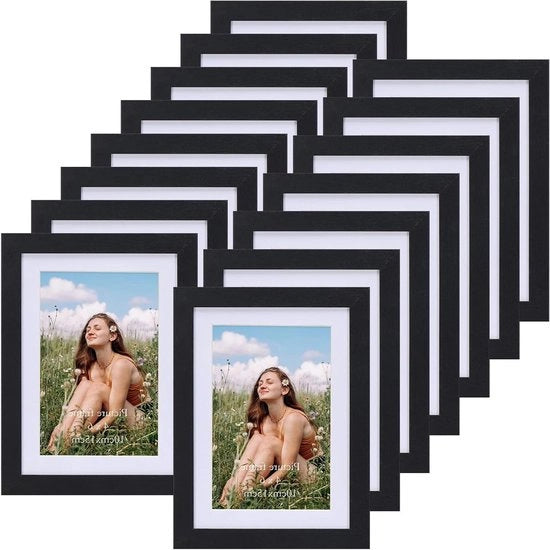 Set di foto - Legno nero - 15 pezzi - 10 x 15 cm