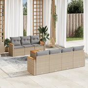 Set Divano da Giardino 8 pz con Cuscini Beige in Polyrattancod mxl 112545