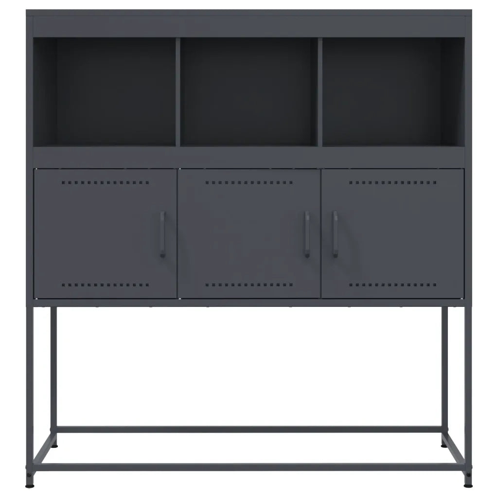 Credenza | Madia | Buffet da pranzo | Armadio da pranzo Antracite 100,5x39x107 cm in Acciaio