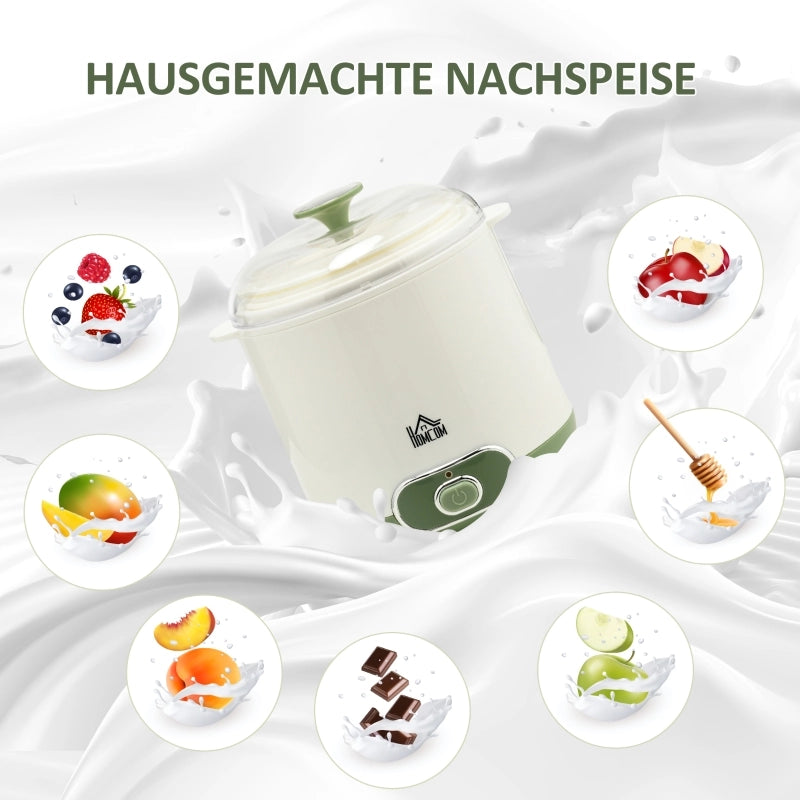 Yogurtiera da 1,5 L, con setaccio e coperchio, 20 W, ideale per yogurt greco, per 3-5 persone, dimensioni 19,5x17,5x21,4 cm, colore bianco.