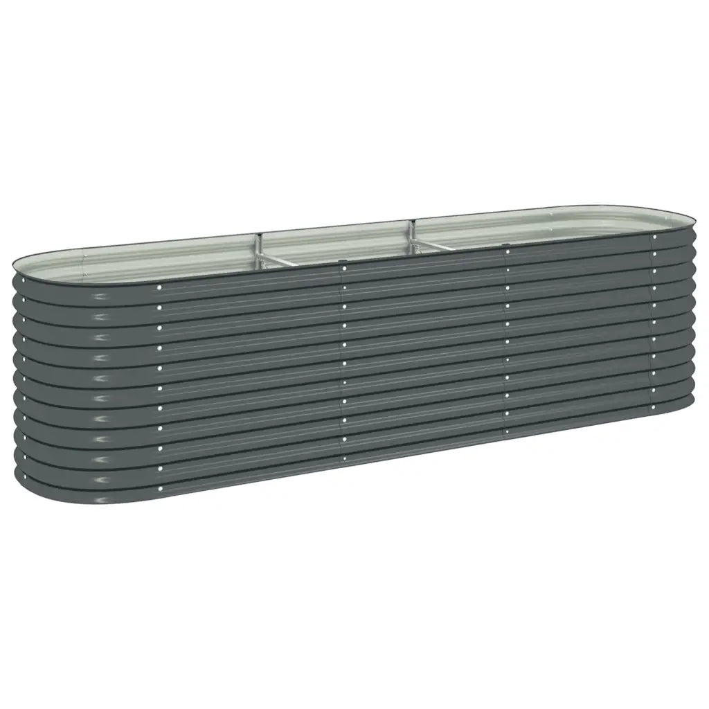 Letto Rialzato Giardino 320x80x81 cm in Acciaio Zincato Grigio