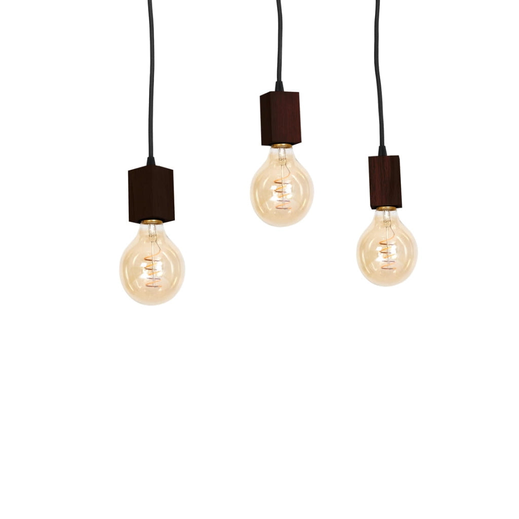 Lampadario a sospensione Milagro Jack 3xE27 legno scuro