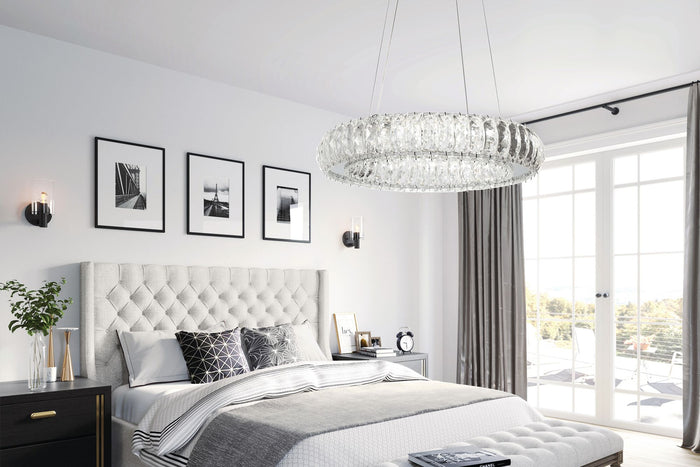 Plafoniera Led In Cristallo App1040-cp + Telecomando