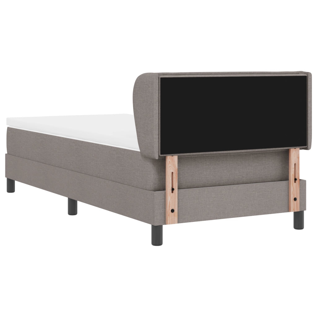 Letto Box Spring con Materasso Tortora 80x200 cm in Tessuto