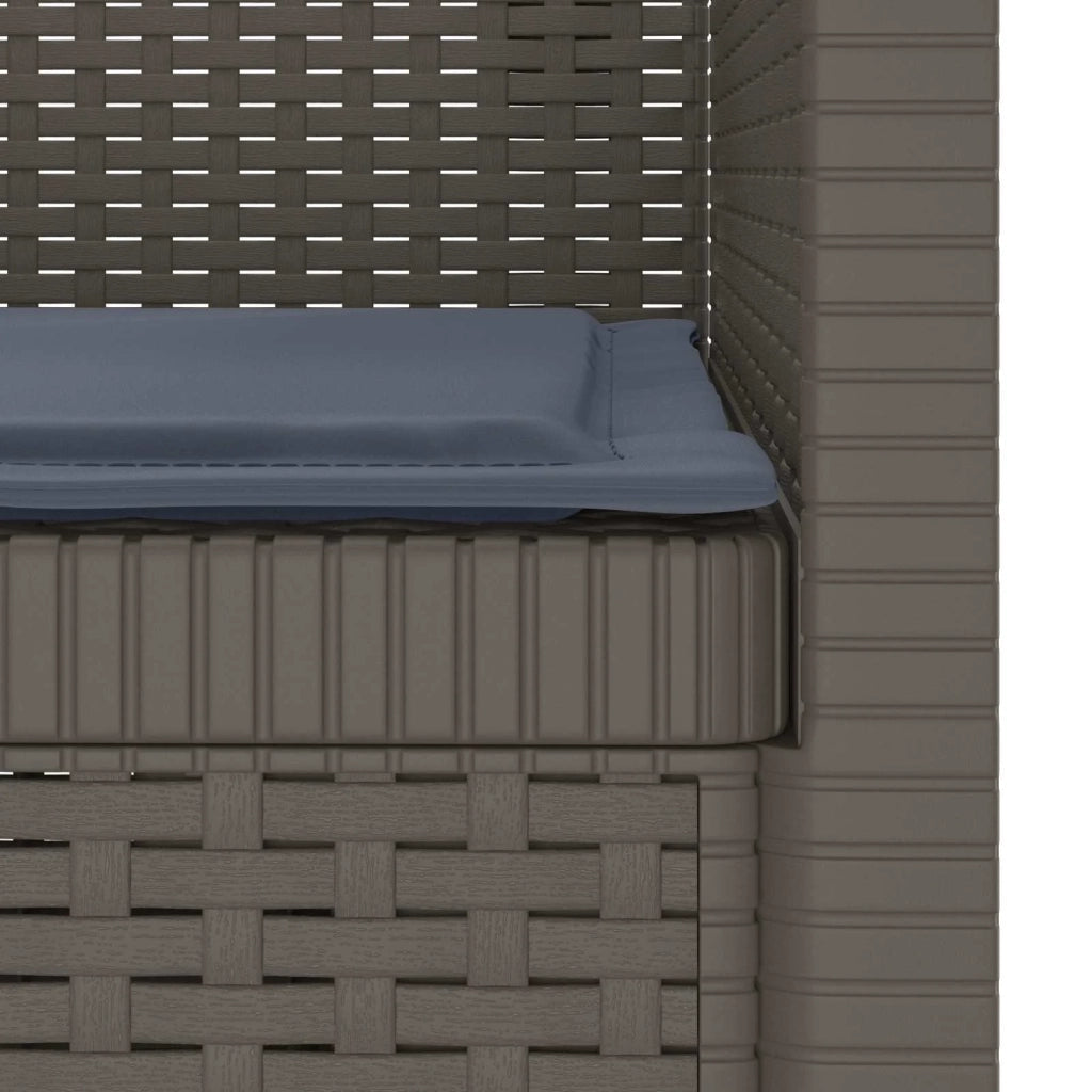 Sedia da giardino-Poltrona a 1 Posto con Cuscino Aspetto Rattan PP Grigio Chiaro 368255