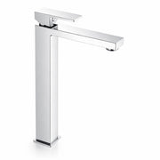 Miscelatore lavabo stile quadrato alto per lavandini appoggio