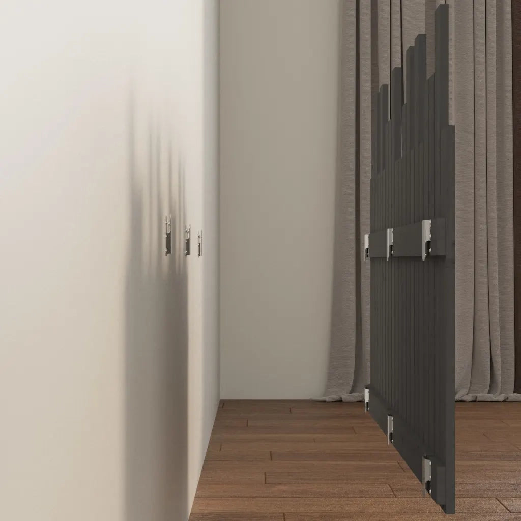 Testiera da Parete Grigia 127,5x3x80 cm Legno Massello di Pino 824790