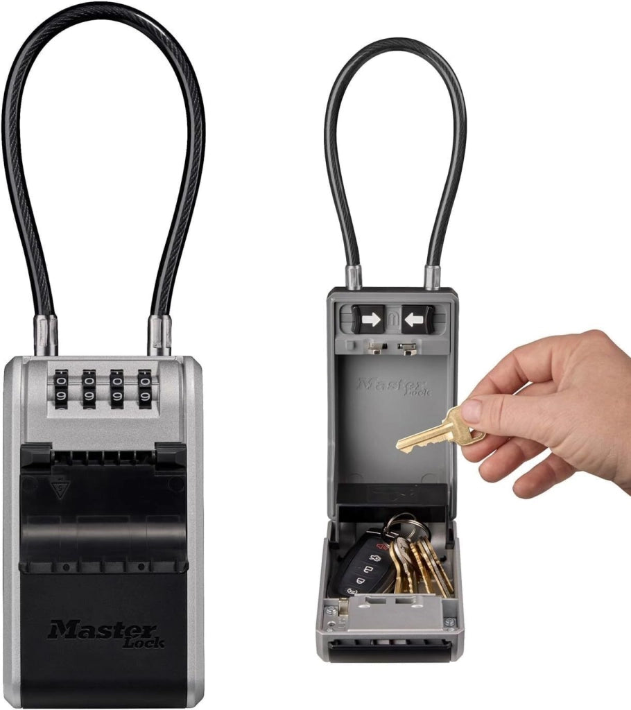 Master Lock 5482EURD Cassetta Portachiavi Select Access con Ansa Rimovibile Capienza Extra Large Combinazione a 4 Cifre colore Grigio