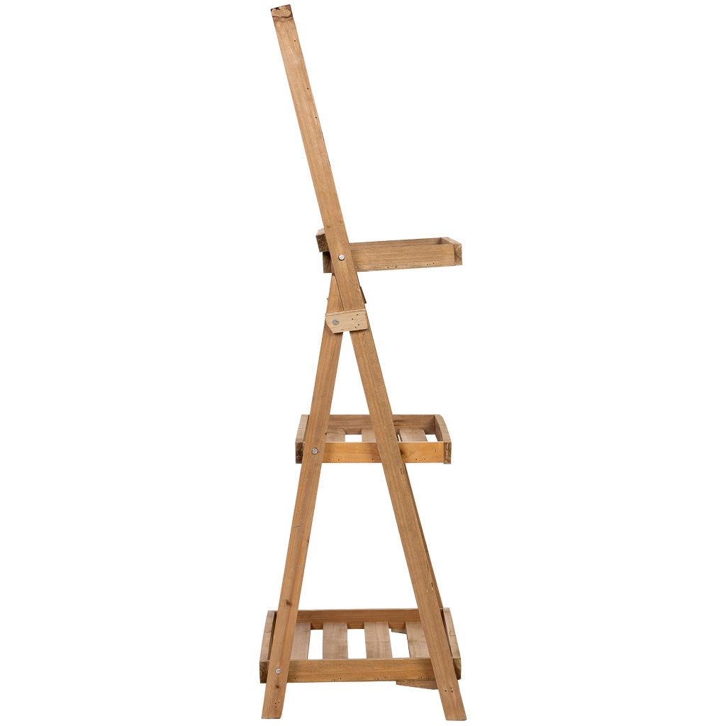 Scaffale espositivo in legno con 3 ripiani marroni 48x32x100h cm