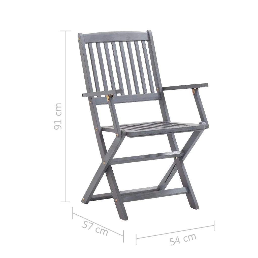 Sedie da Giardino Pieghevoli 8 pz con Cuscini Massello Acacia cod mxl 7131