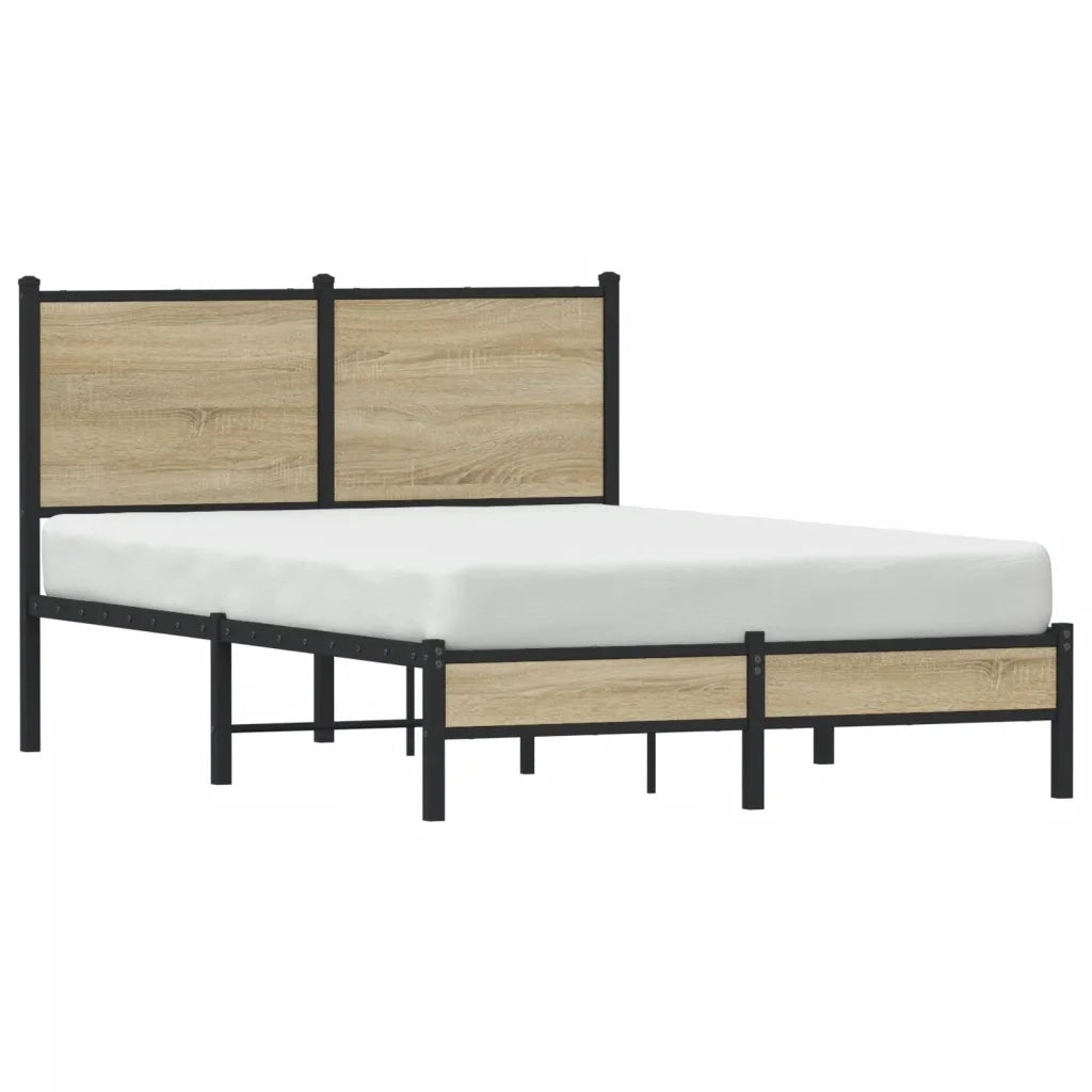 Giroletto senza Materaso in Metallo Rovere Sonoma 120x190 cm 4007865