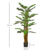 Palma Artificiale in Vaso con 42 Foglie, Pianta Finta Realistica per Interno ed Esterno, 185cm