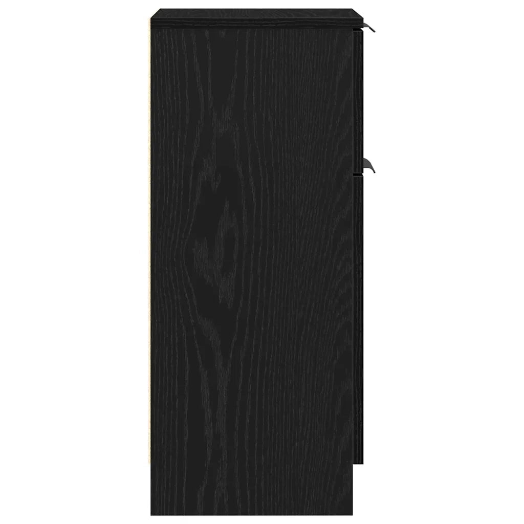Credenza 2 pcs Rovere Nero 30 x 30 x 70 cm Legno multistrato 862773
