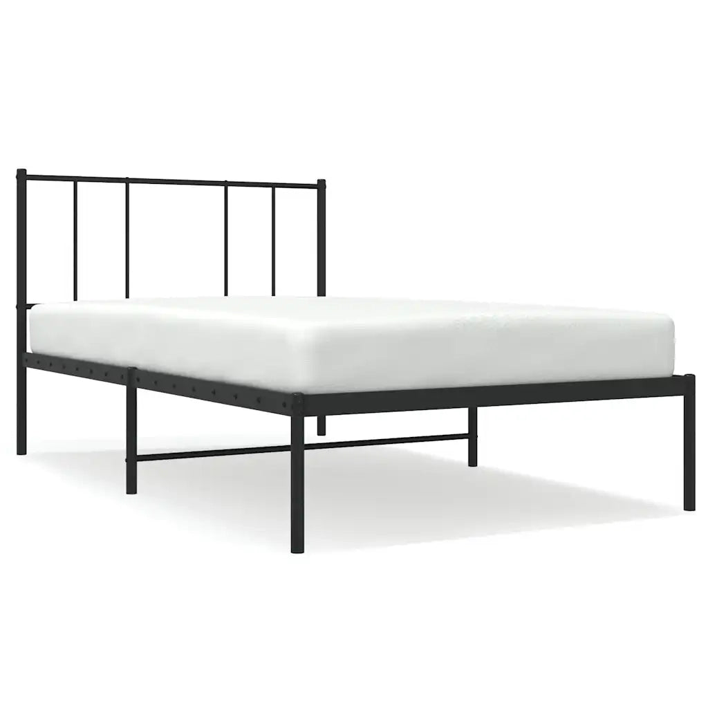 Giroletto con Testiera in Metallo Nero 75x190 cmcod mxl 82972