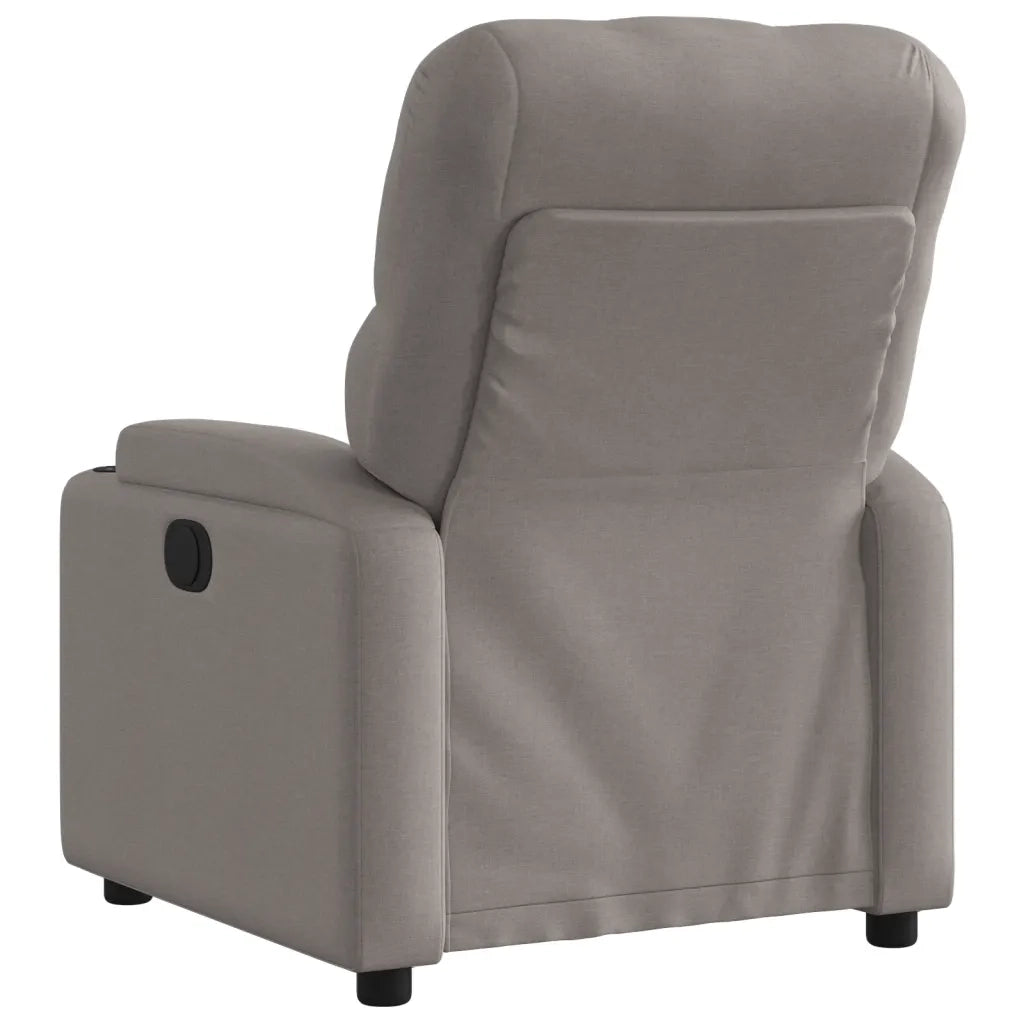 Poltrona | Sedia Relax Elettrica Reclinabile Tortora in Tessuto