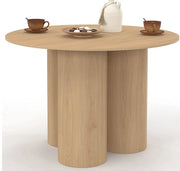 Tavolo da pranzo rotondo per 6 persone in legno di betulla 110 cm - Design moderno - Houtlook - Mobili per soggiorno - Costruzione duratura - Finitura lussuosa - Interno senza tempo - Adatto per uso quotidiano
