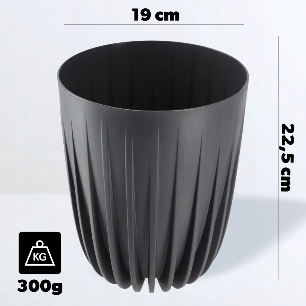 Vaso da fiori KADAX con inserto, rotondo, 19x22,5 cm, con coperchio in plastica.
