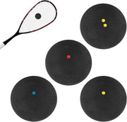 Set di Pallone da Squash - 4 pezzi con Strisce Gialle, Gialle Singole, Rosse e Blu per Elite, Medio, Principianti, Junior e Allenamento