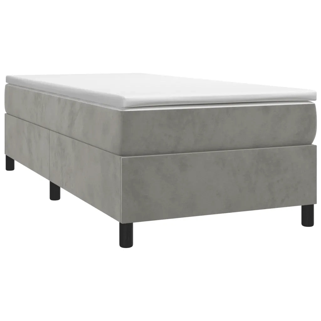 Struttura Letto a Rete a Molle Grigio Chiaro 90x190 cm Velluto 3121090