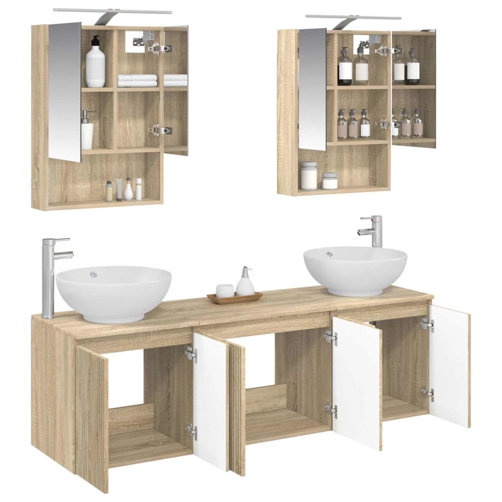 Set di Armadi da Bagno 5 pcs Rovere Sonoma Legno ingegnerizzato 3406481